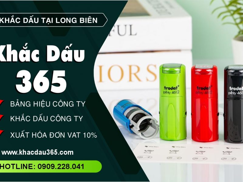 Khắc dấu Long Biên giá rẻ, con dấu chất lượng, bền màu