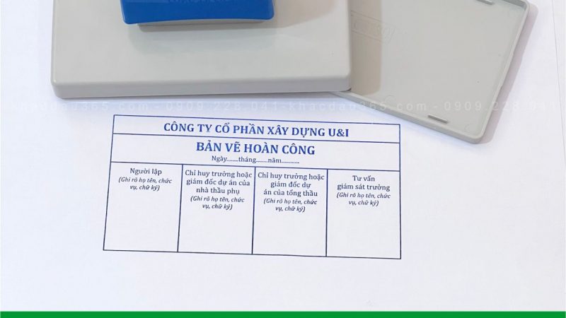 Mẫu dấu hoàn công mới nhất