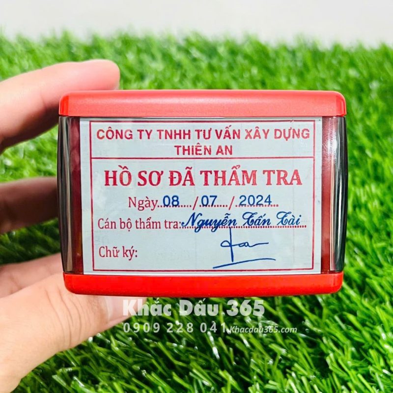 khắc dấu đã thẩm tra