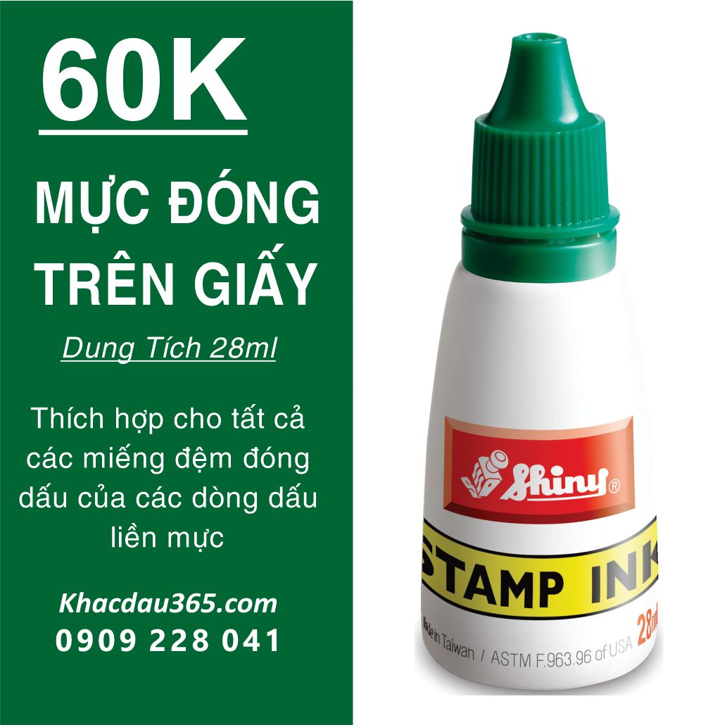 Mực Con Dấu Màu Xanh Lá