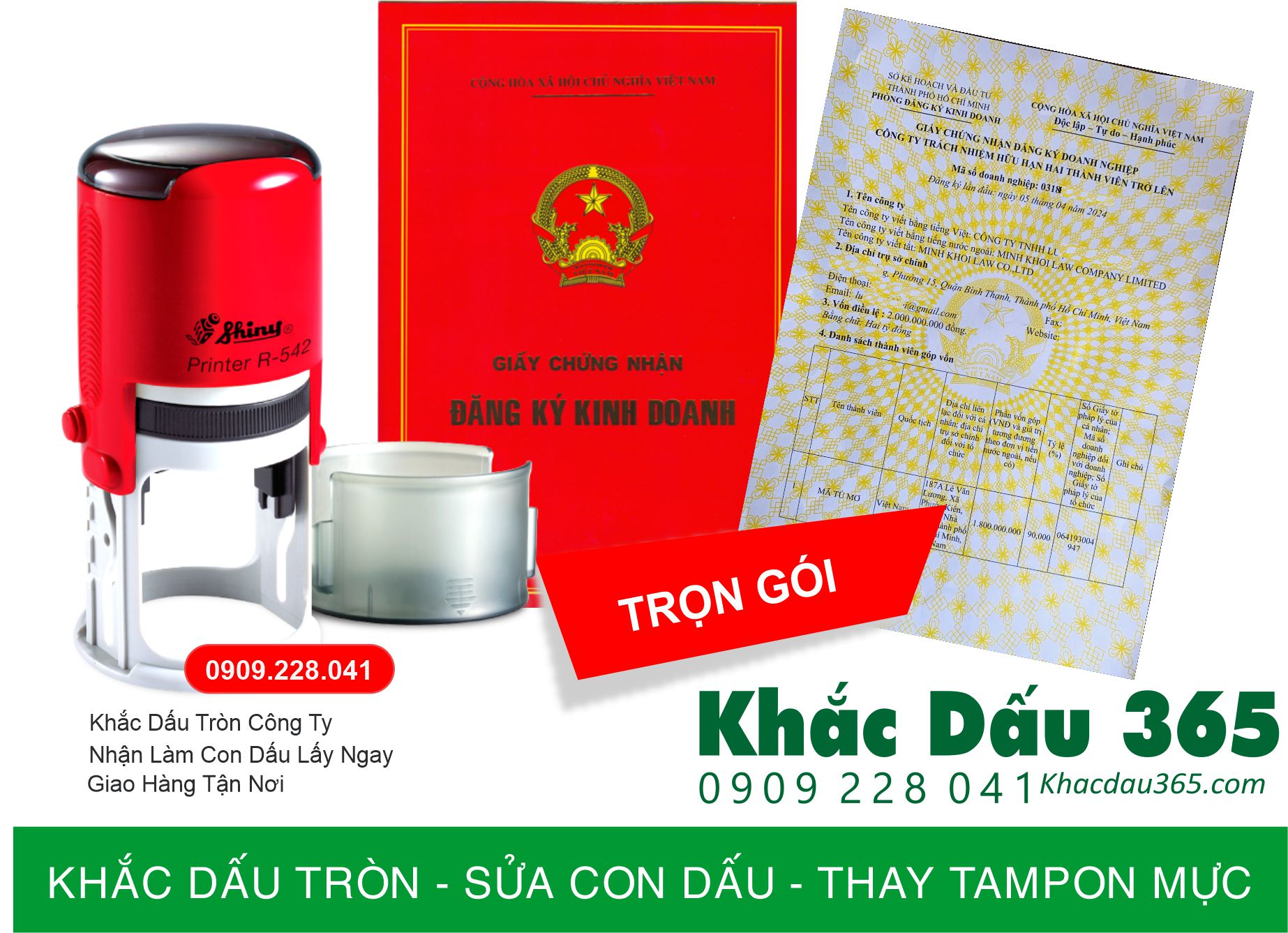 khắc dấu tròn công ty tại Hà Nội